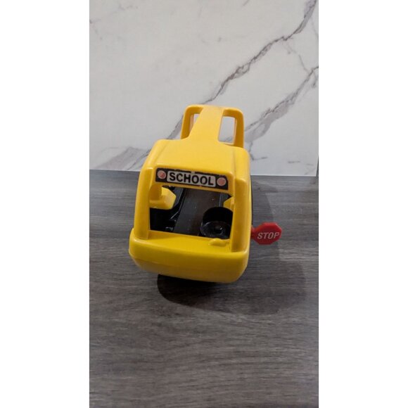 Little Tikes Yellow Plastic Toy School Bus W/ Carry Handle & Stop Sign Pre-Owned - Picture 8 of 10
